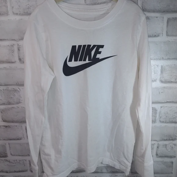 Sm Sz 8 Kids Nike White Long Sleeve Shirt - Picture 7 of 7